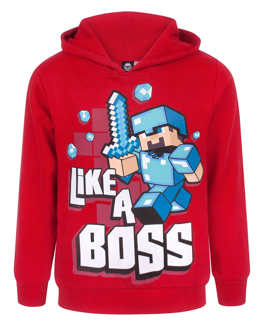 Minecraft Like A Boss Boy's Hoodie - Red