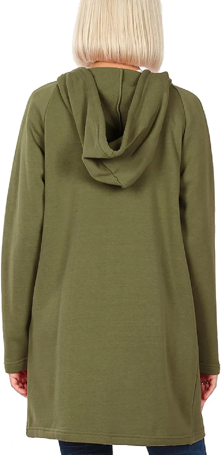 MixMatchy Women's Casual Oversized Loose Fit Long Sleeve Zip Up Pullover Hoodie Tunic Fall Sweatshirt Jacket (S-3X)
