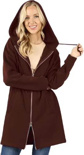 MixMatchy Women's Casual Oversized Loose Fit Long Sleeve Zip Up Pullover Hoodie Tunic Fall Sweatshirt Jacket (S-3X)