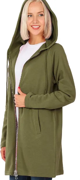 MixMatchy Women's Casual Oversized Loose Fit Long Sleeve Zip Up Pullover Hoodie Tunic Fall Sweatshirt Jacket (S-3X)