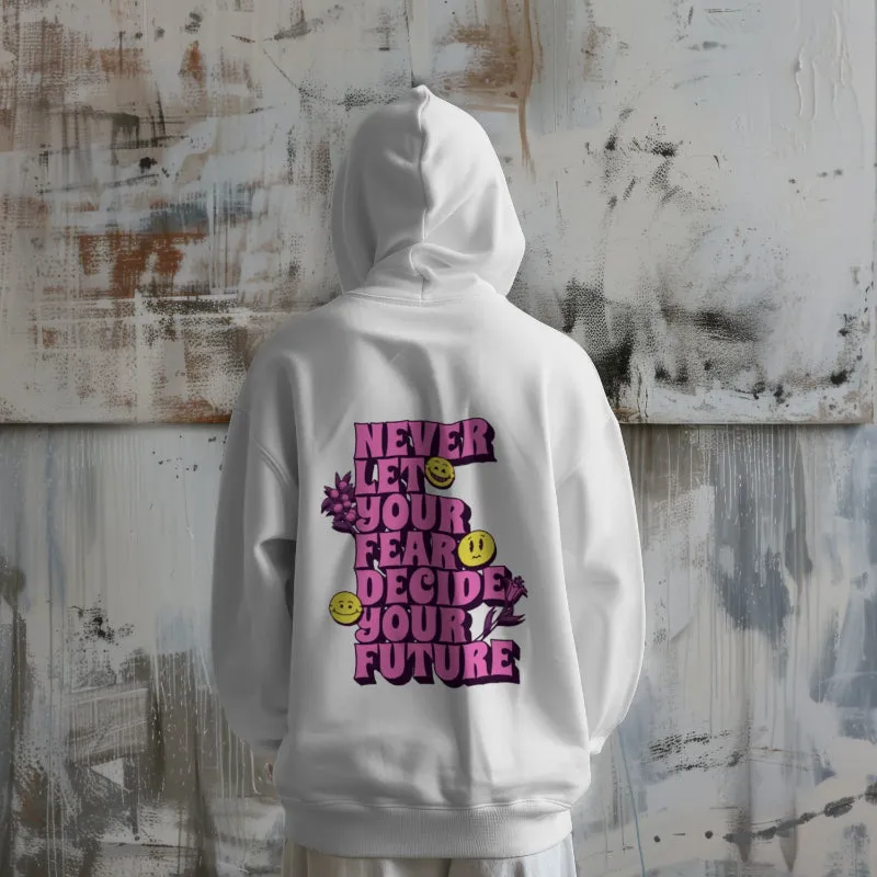 Motivational Three-Panel Fleece Hoodie - Decide Your Future