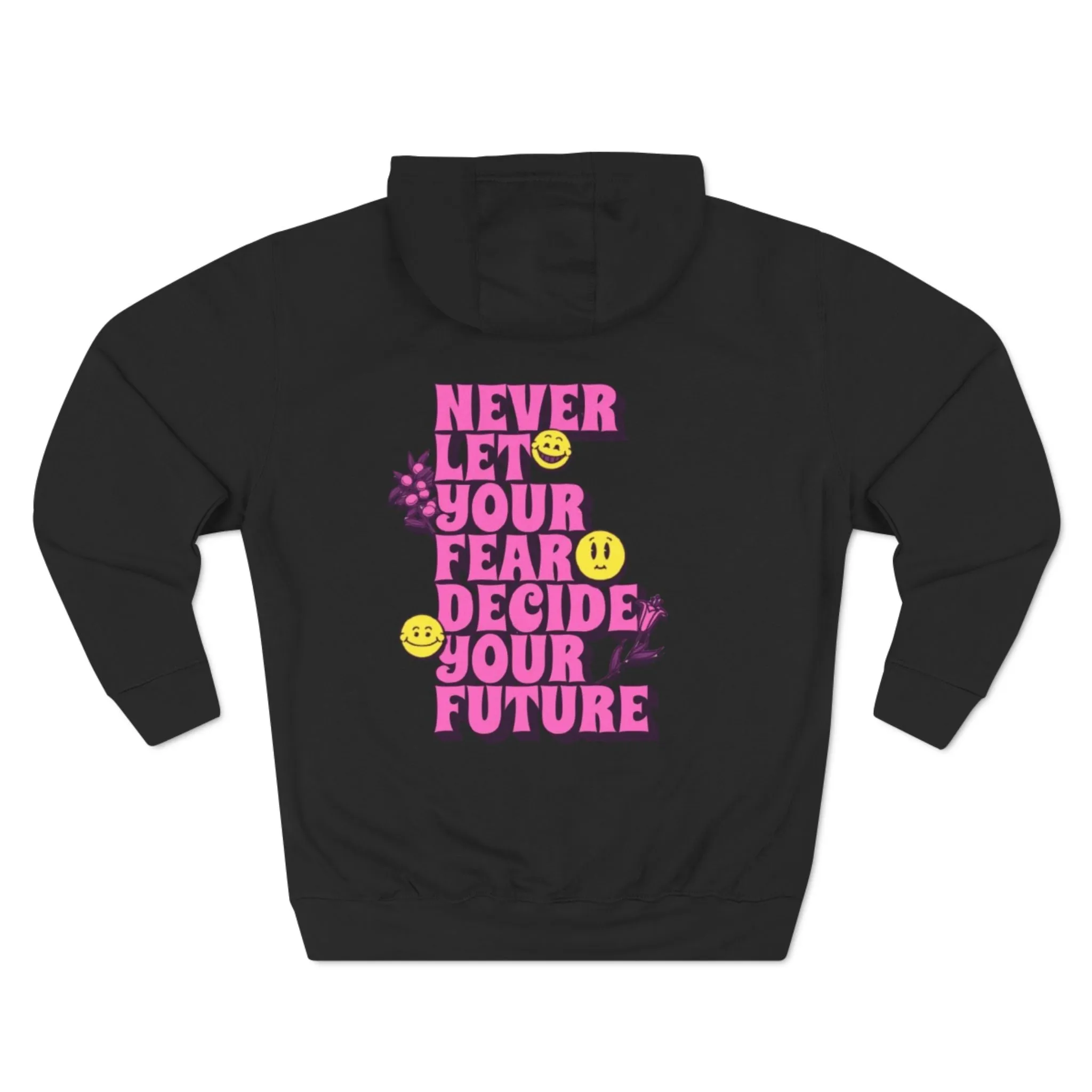 Motivational Three-Panel Fleece Hoodie - Decide Your Future