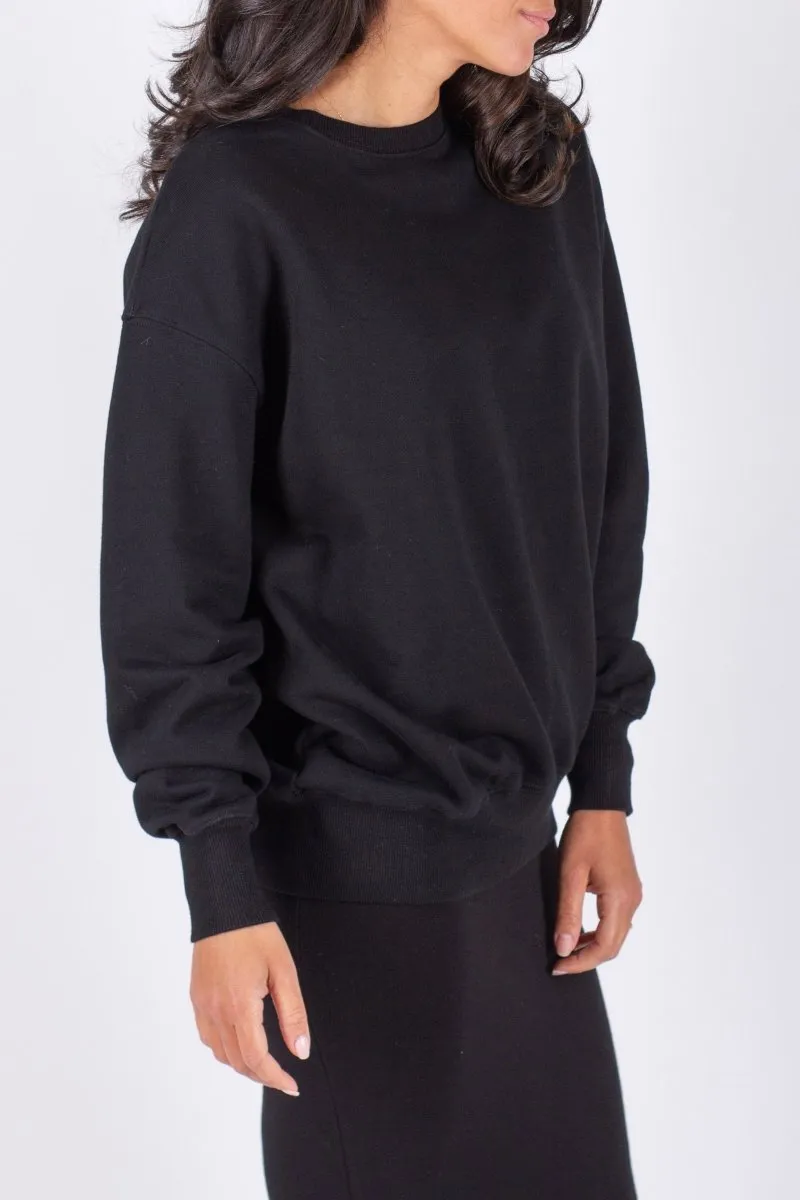 OVERSIZED CREWNECK SWEATSHIRT (BLACK)