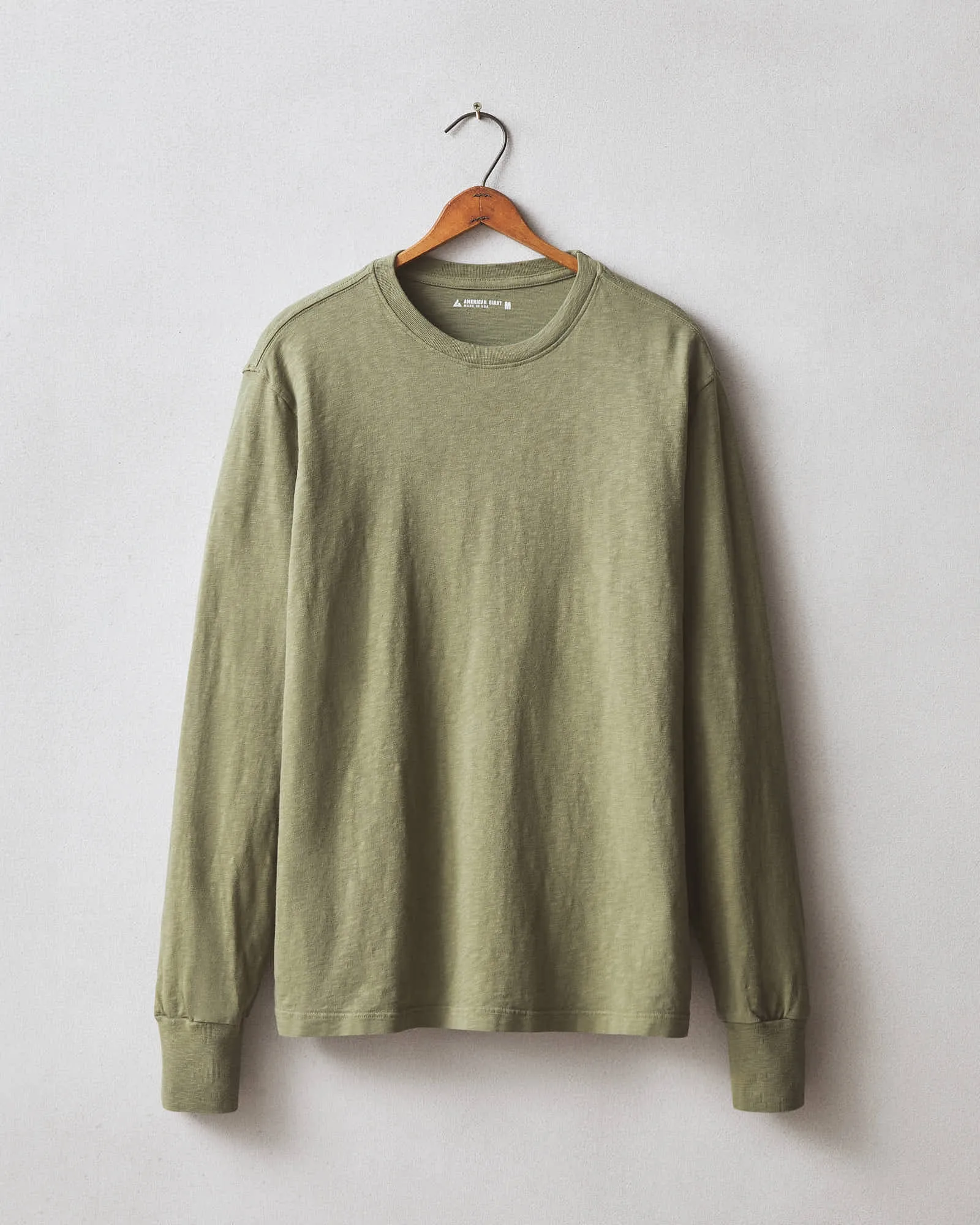 Premium Slub Crew Tee Long Sleeve - Artichoke