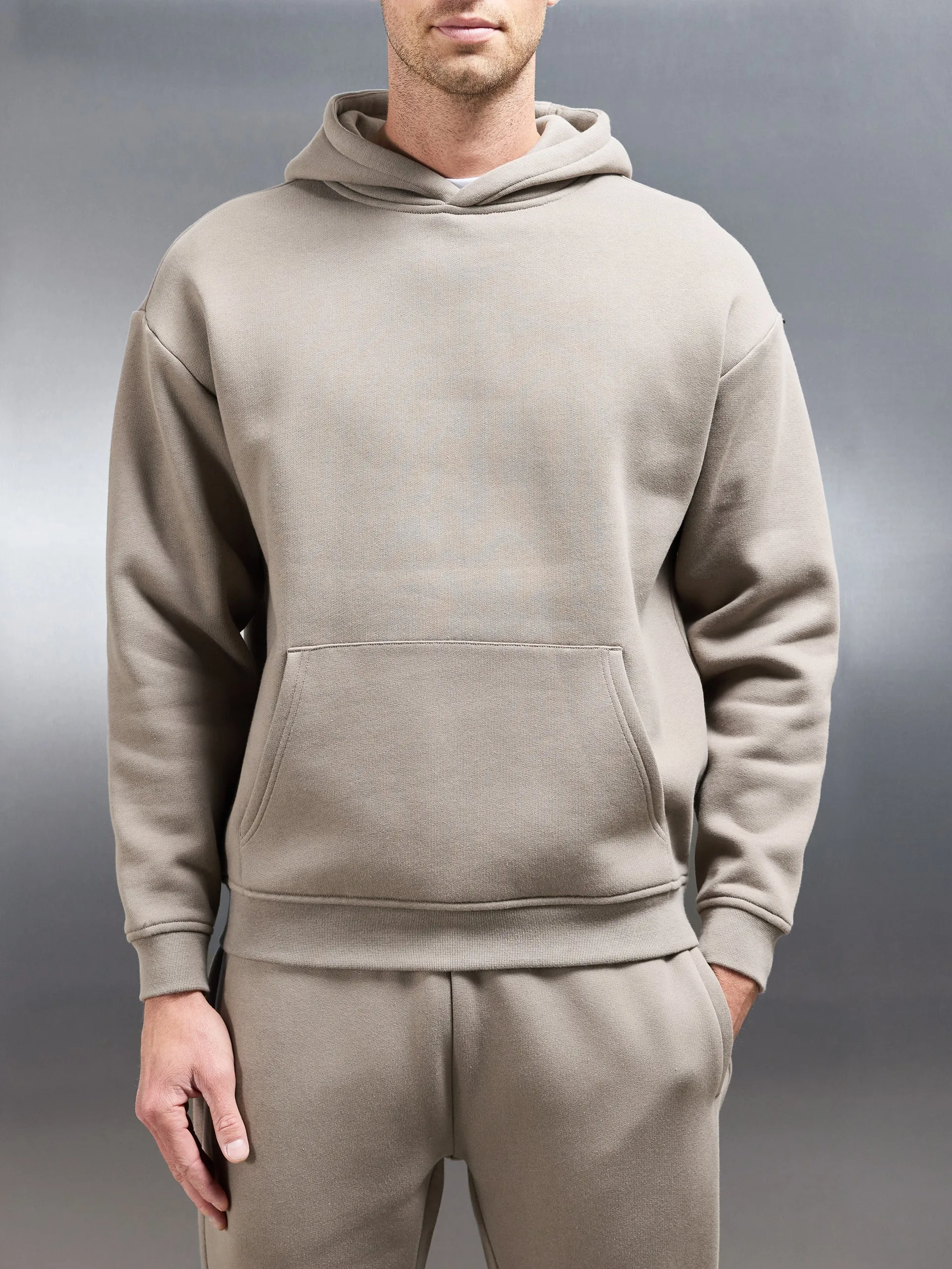 Relaxed Fit Hoodie in Taupe