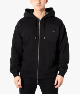 Relaxed Fit- Zip Through Hoodie