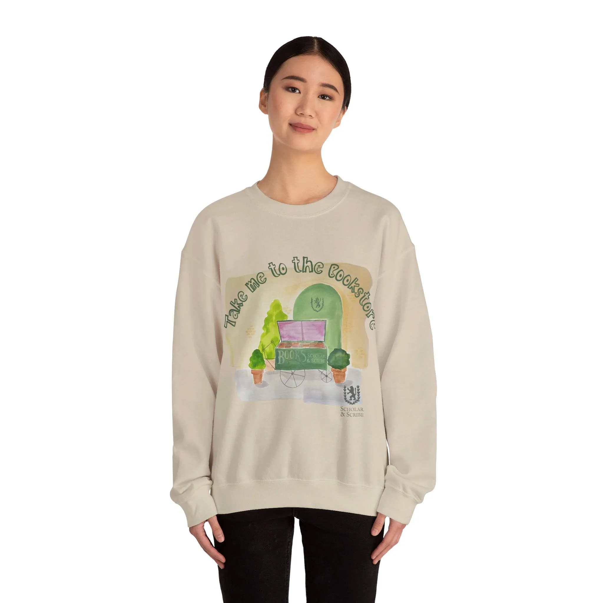 Scholar & Scribe "Take me to the Bookstore" Unisex Heavy Blend™ Crewneck Sweatshirt