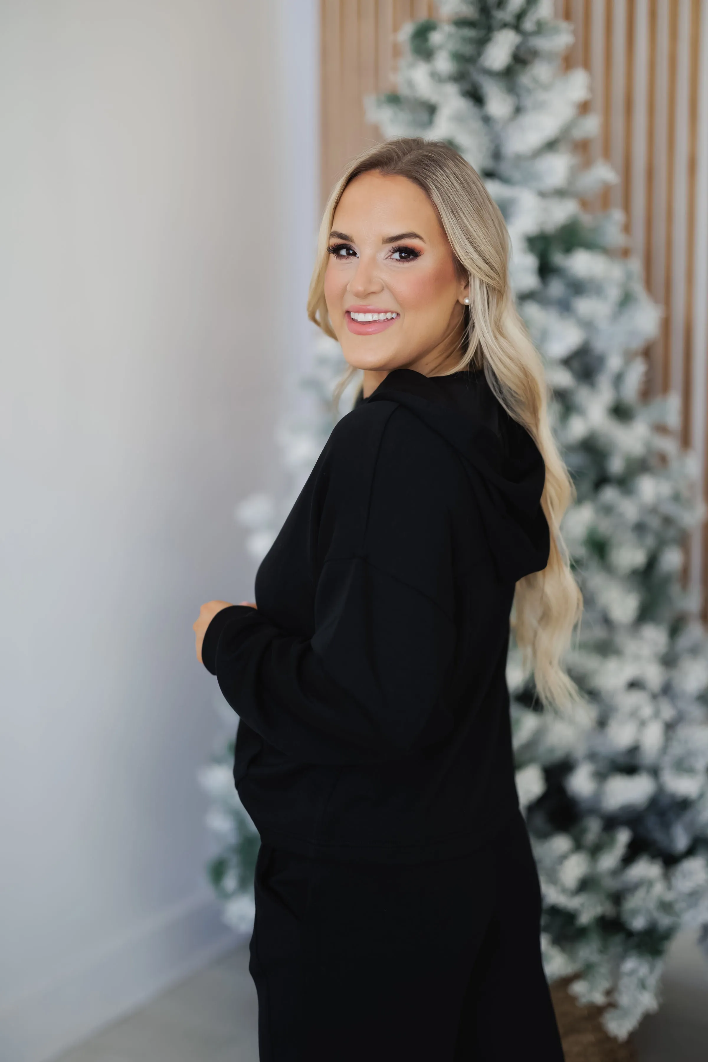 Sweetest Touch Lounge Hoodie-Black