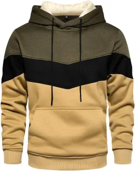 TOLOER Pullover Hoodie Men Blend Fleece Long Sleeve Sweatshirt with Kangaroo Pockets