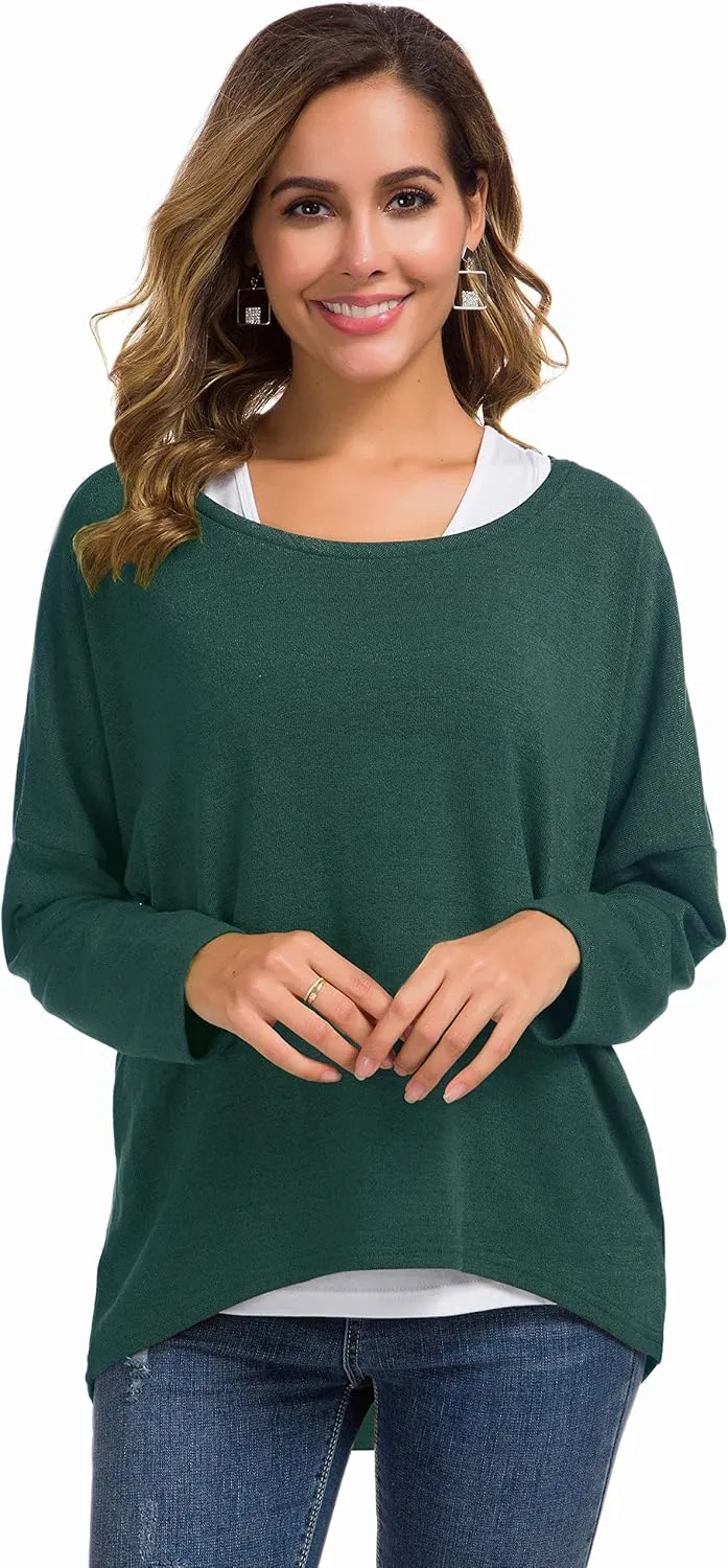 UGET Women's Oversized Baggy Tops Loose Fitting Pullover Casual Blouse T-Shirt Sweater Batwing Sleeve