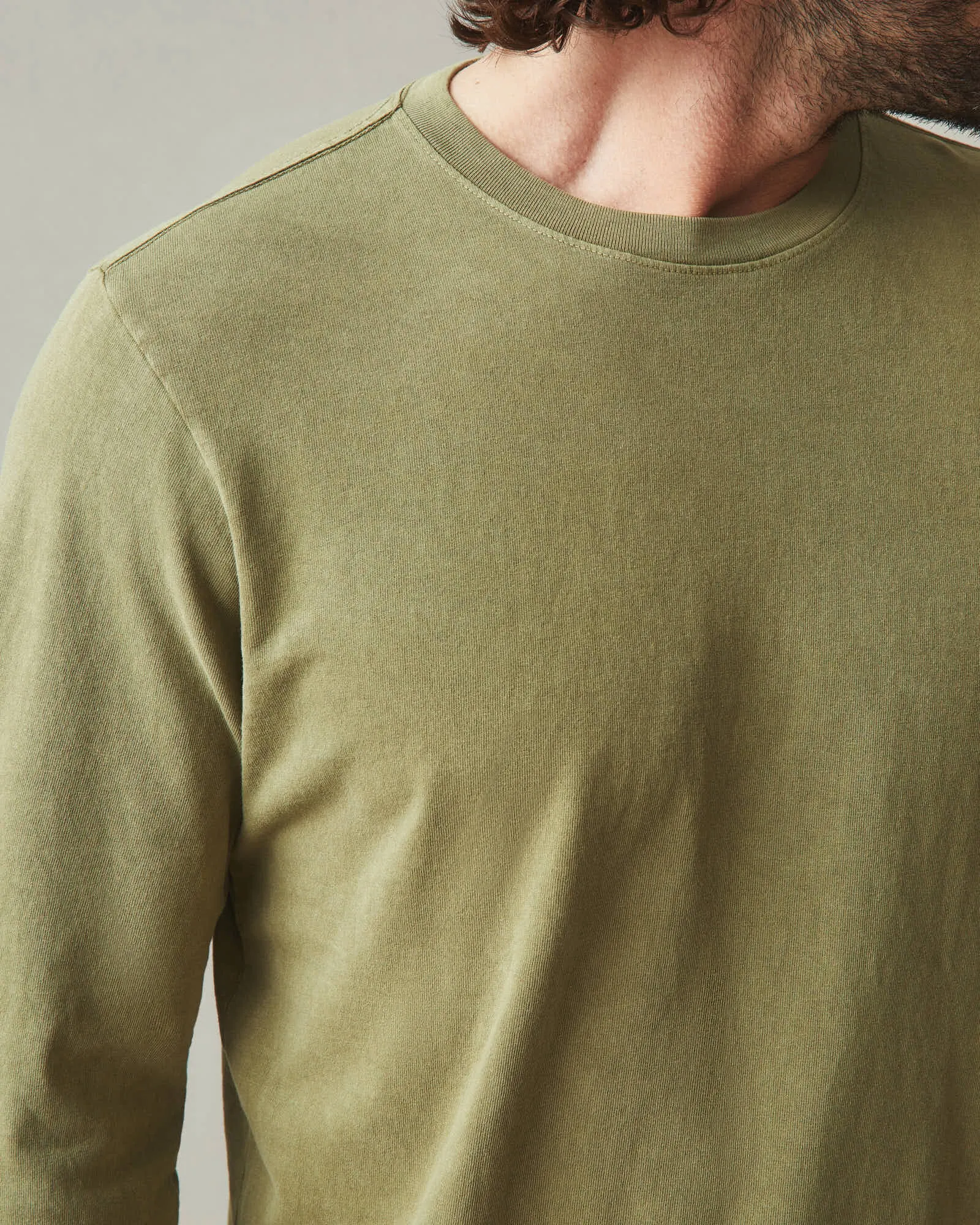 Vintage Crew Long Sleeve Tee - Washed Capulet Olive