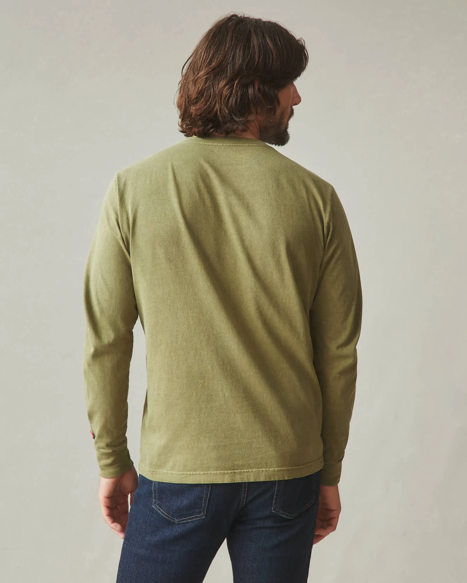 Vintage Crew Long Sleeve Tee - Washed Capulet Olive