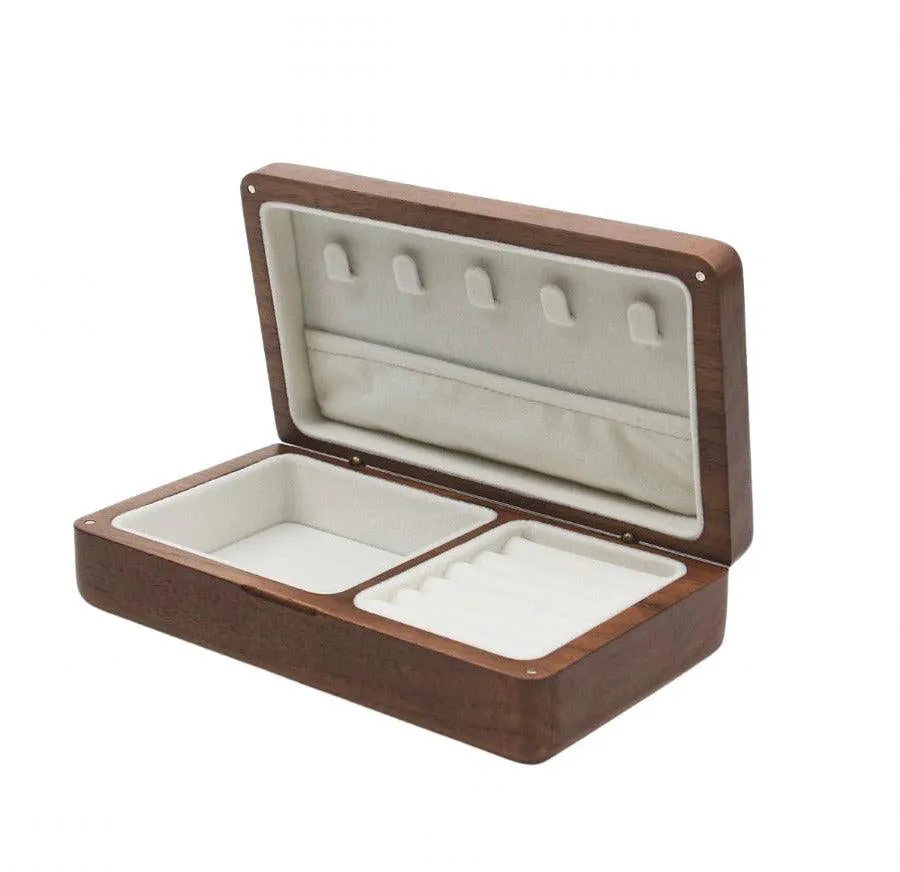 Walnut Square Jewelry Storage Box