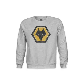 Wolverhampton Wanderers Color Badge Youth Crewneck Sweatshirt - Grey