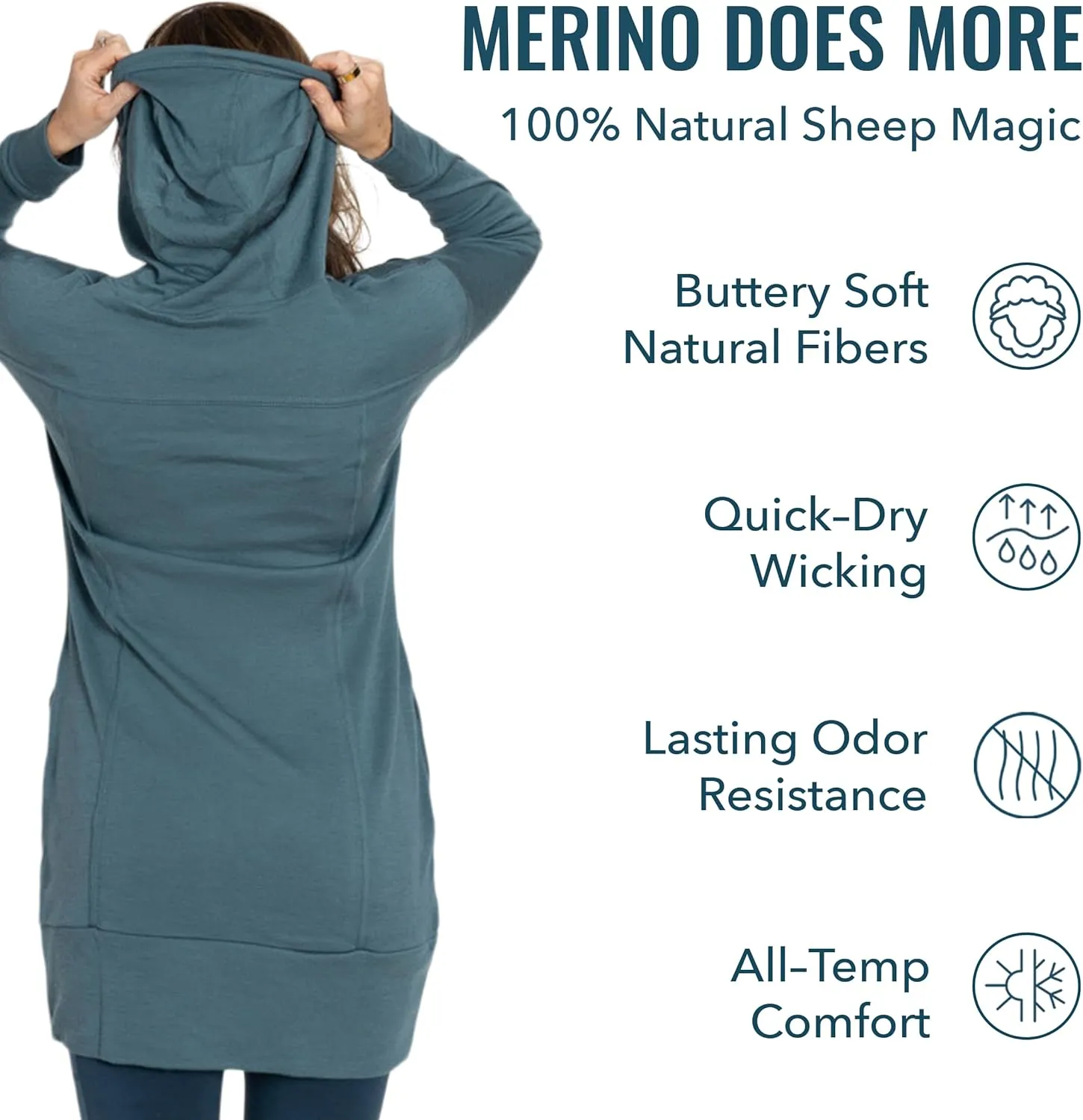 Women's Merino Wool Hoodie By Woolly | RWS Certified | Warm, Soft, Seattle Designed