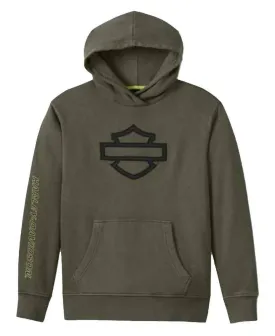 Women's Oversized Bar & Shield  Hoodie, Green