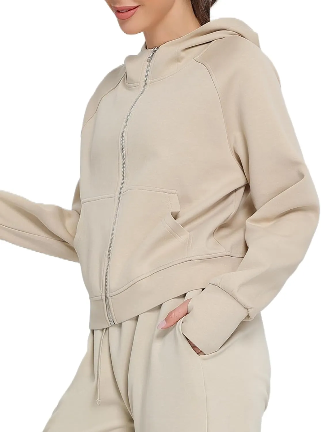 Womens Zip Up Coat Hooded Shirts Full Zip Jackets Sport Coat Spring Tops Fashion Outfits