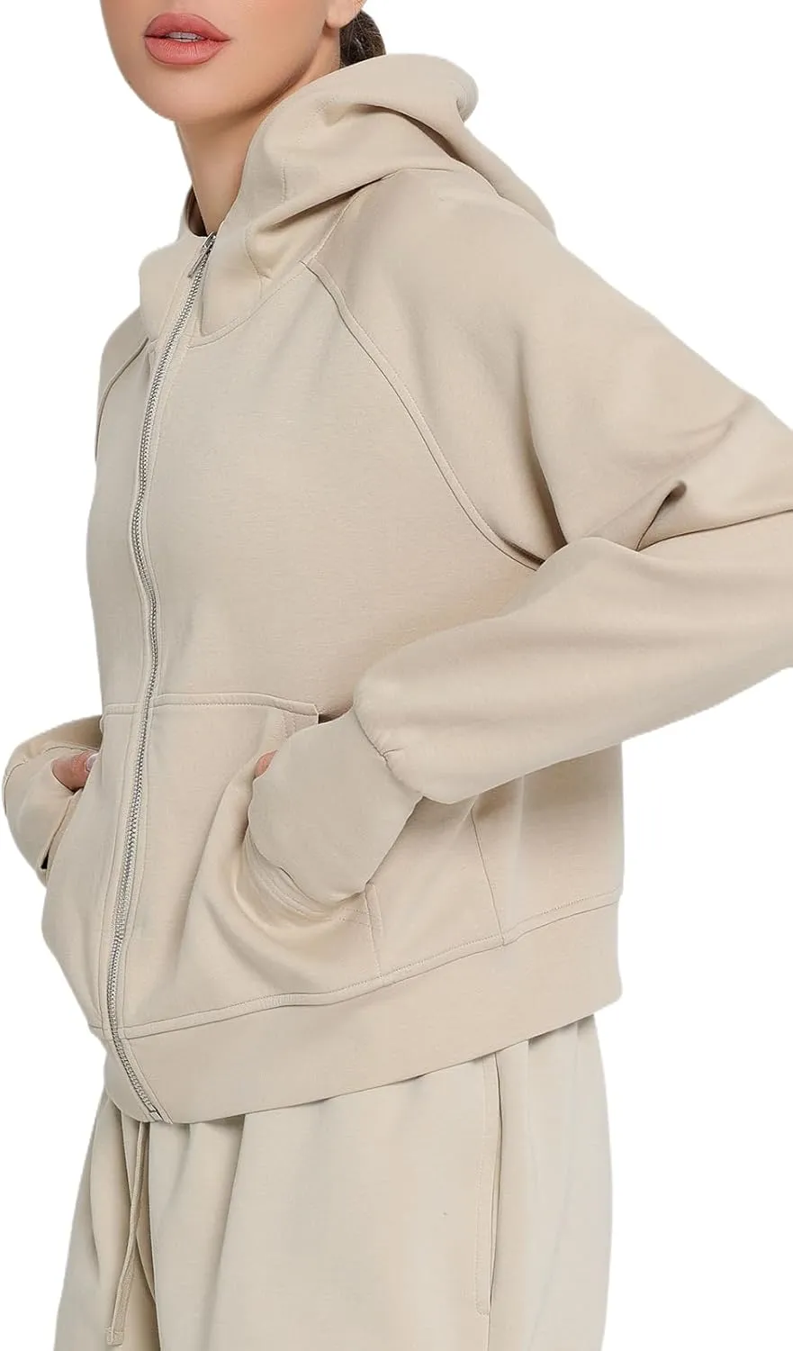 Womens Zip Up Coat Hooded Shirts Full Zip Jackets Sport Coat Spring Tops Fashion Outfits