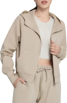 Womens Zip Up Coat Hooded Shirts Full Zip Jackets Sport Coat Spring Tops Fashion Outfits