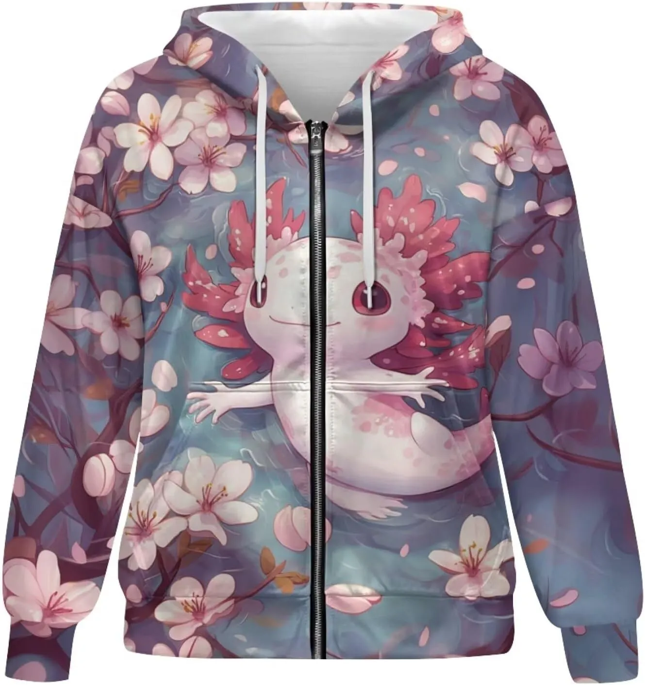Xpyiqun Zip Up Hoodie for Women Oversize Sweatshirt Y2K Hooded Jackets Fall Outfits Long Sleeve Hoodies Cardigan