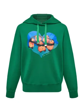 YAYING Printed Loose Hooded Sweatshirt