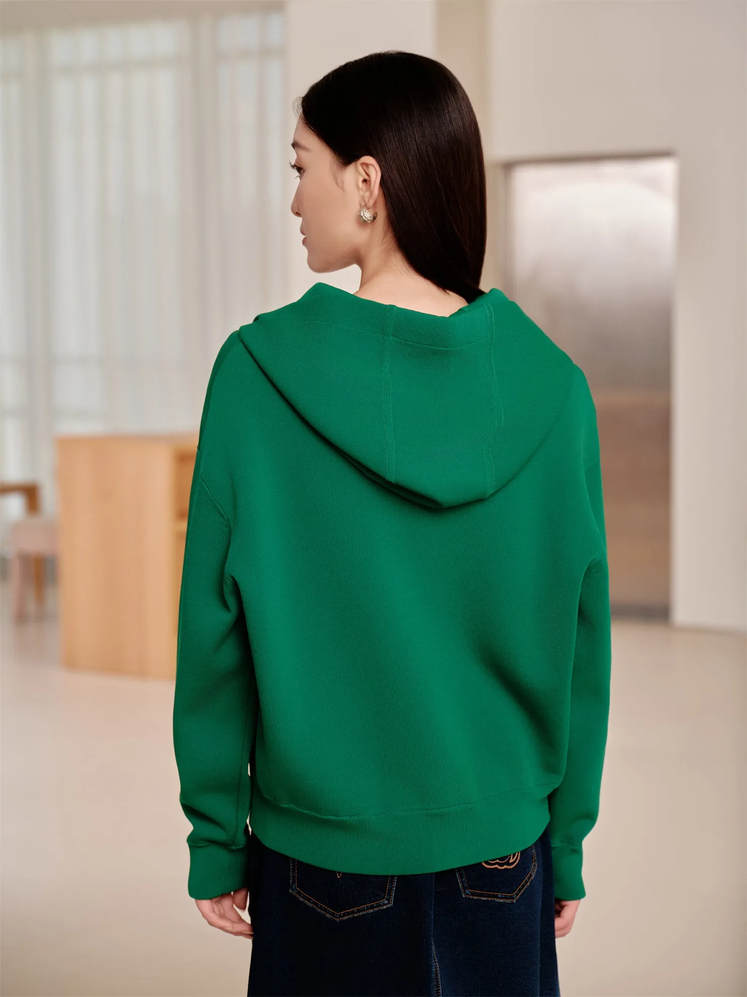 YAYING Printed Loose Hooded Sweatshirt